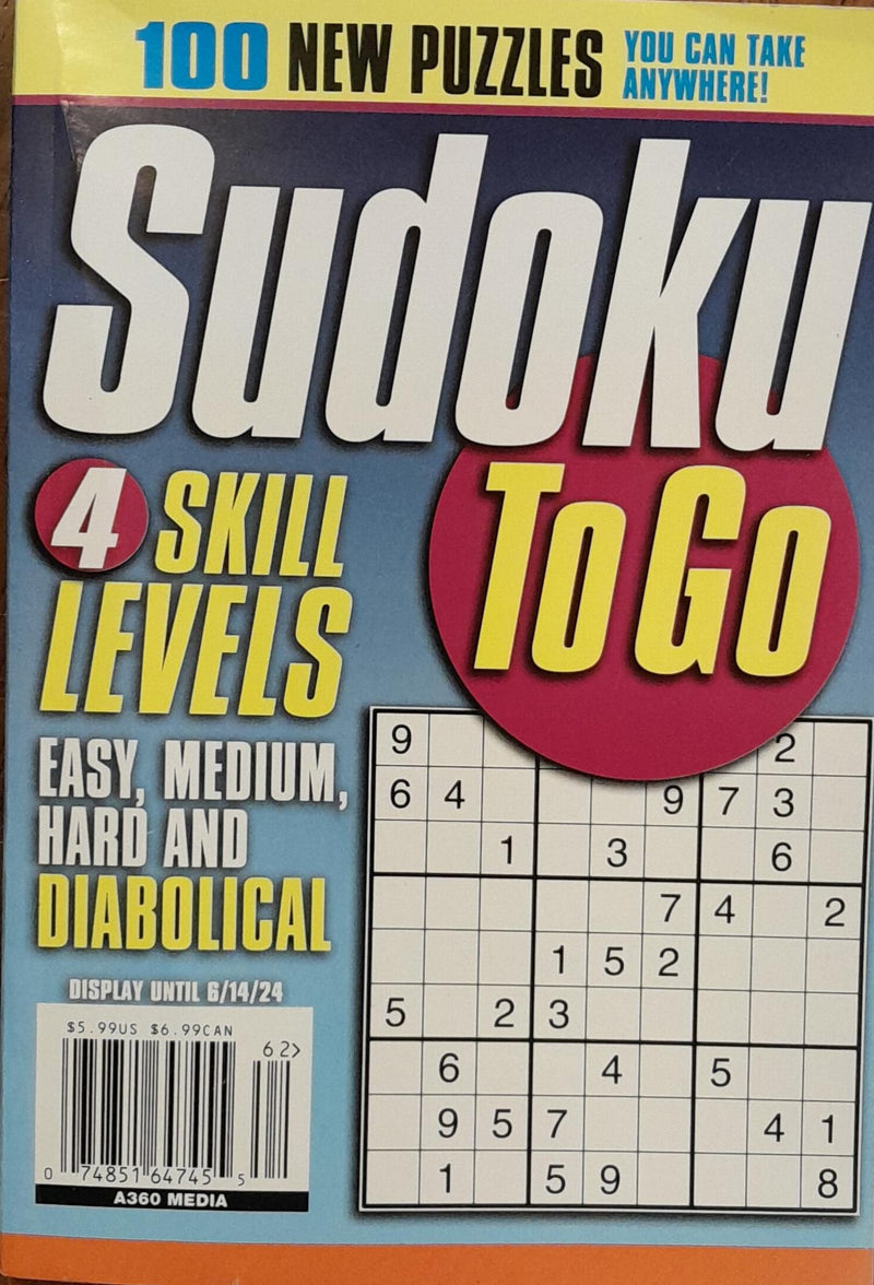 Sudoku To Go Magazine