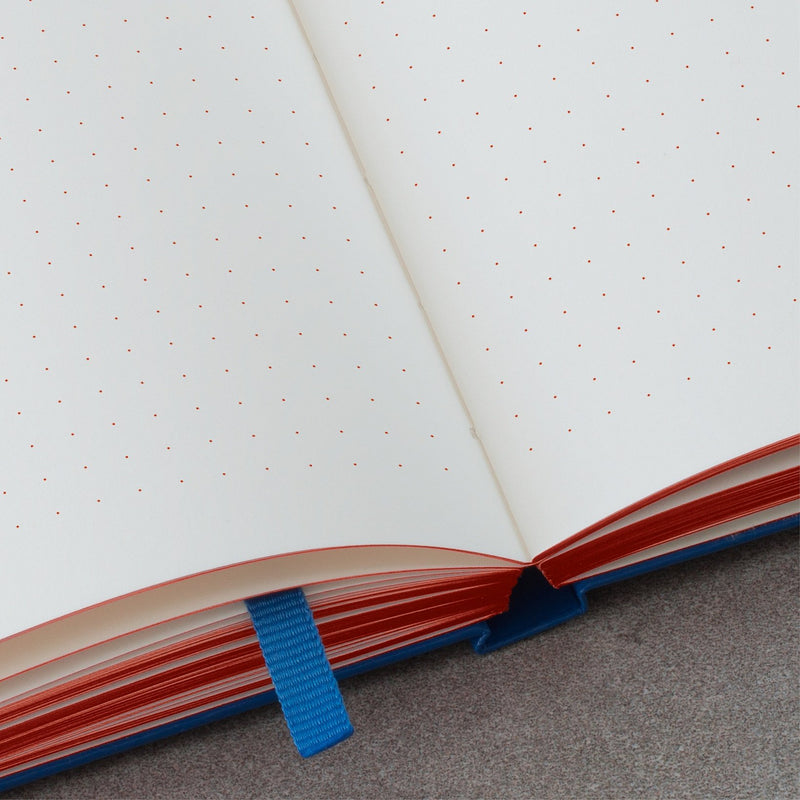 Notebook Medium (A5) Hardcover,Royal Blue, Red Dots
