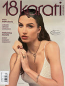 18 Karati Gold & Fashion Magazine cover featuring a woman wearing jewelry and a white top with international jewelry and gemology headlines