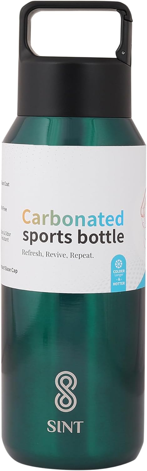 Carbonated Sports Bottle- Leak Proof 20 oz| 600 ML Green