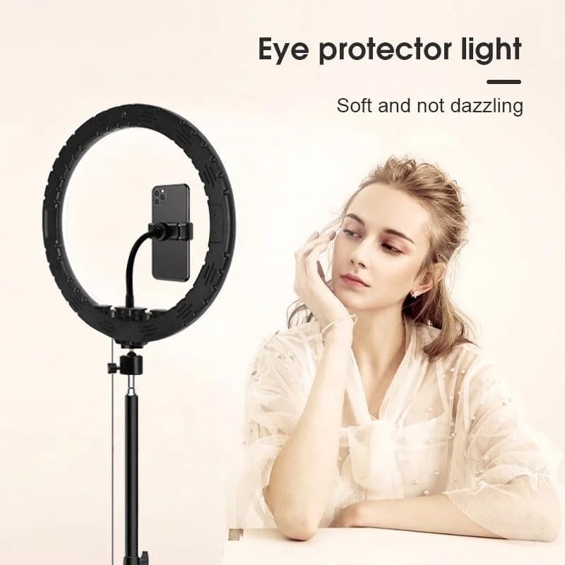 SINT Led Ring Light 10" with Tripod Stand & Phone Holder for Live Streaming & YouTube Video TIK-Tok, Dimmable Desk Makeup Ring Light for Photography, Shooting with 3 Light Modes & 10 Brightness Level