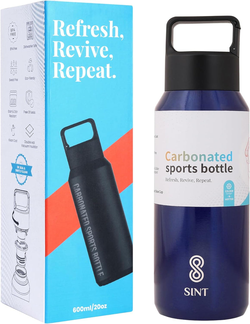 Carbonated Sports Bottle- Leak Proof 20 oz| 600 ML Blue