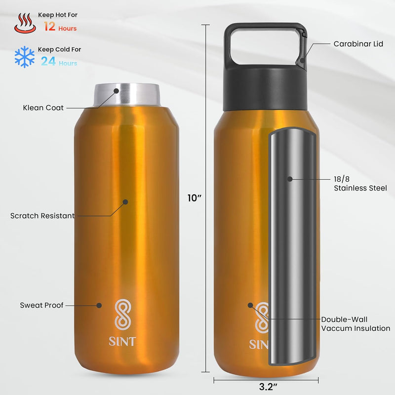 Carbonated Sports Bottle- Leak Proof 20 oz| 600 ML Gold