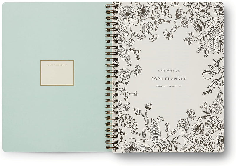 RIFLE PAPER CO. 2024 Flores 12-Month Softcover Spiral Planner