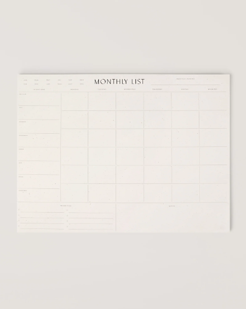 Monthly List Pad