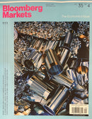 Bloomberg Markets Magazine cover featuring a closeup of polished threaded metal parts with The Economics Issue headline for readers of business magazines