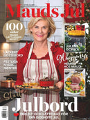 Mauds Jul magazine cover featuring a smiling woman in a striped apron holding a tray of festive food in a warm kitchen setting for Magazinecafe readers