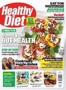 Healthy Diet magazine cover featuring colorful vegetable recipes gut health advice nutrition tips and healthy eating ideas