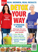 Detox Your Way magazine cover featuring two women weight loss stories health plans recipes and success headlines with food images and wellness tips