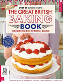 The Great British Baking Book cover featuring a layered strawberry and cream cake with classic British baking recipes