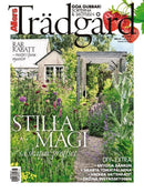 Cover of Allers Trädgård magazine featuring a vibrant garden pathway with blooming flowers, greenery, and a wooden pergola, showcasing gardening inspiration and tips.