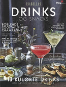 Drinks og Snacks magazine cover featuring colorful cocktails, citrus fruits, herbs, and savory snacks with recipes for seasonal drinks and food pairings