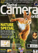 Digital Camera World Magazine cover featuring a red squirrel in nature with photography headlines and camera gear reviews