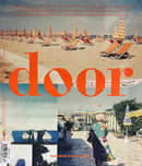 Door Magazine vintage magazine cover featuring beach umbrellas sun loungers a seaside resort and a woman in a colorful dress with Italian editorial text