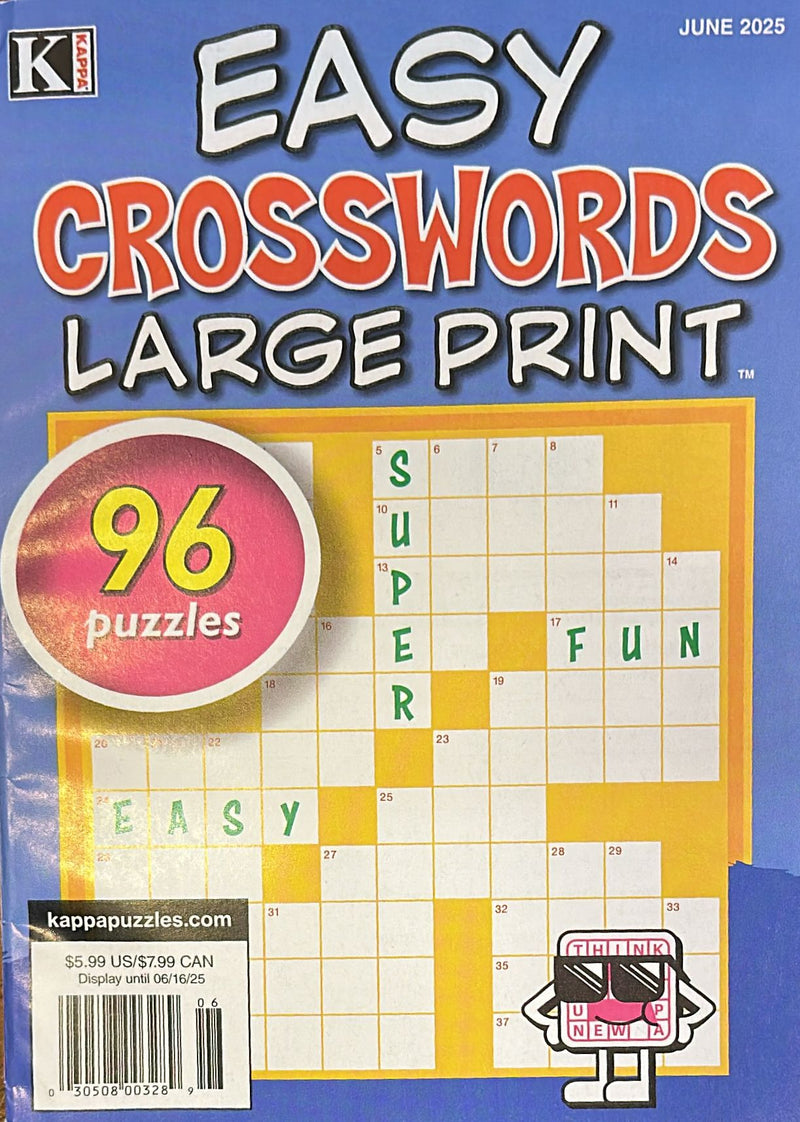 Easy Crosswords Large Print Magazine