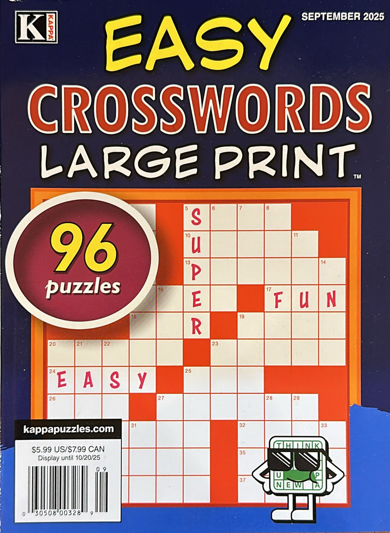 Easy Crosswords Large Print Magazine