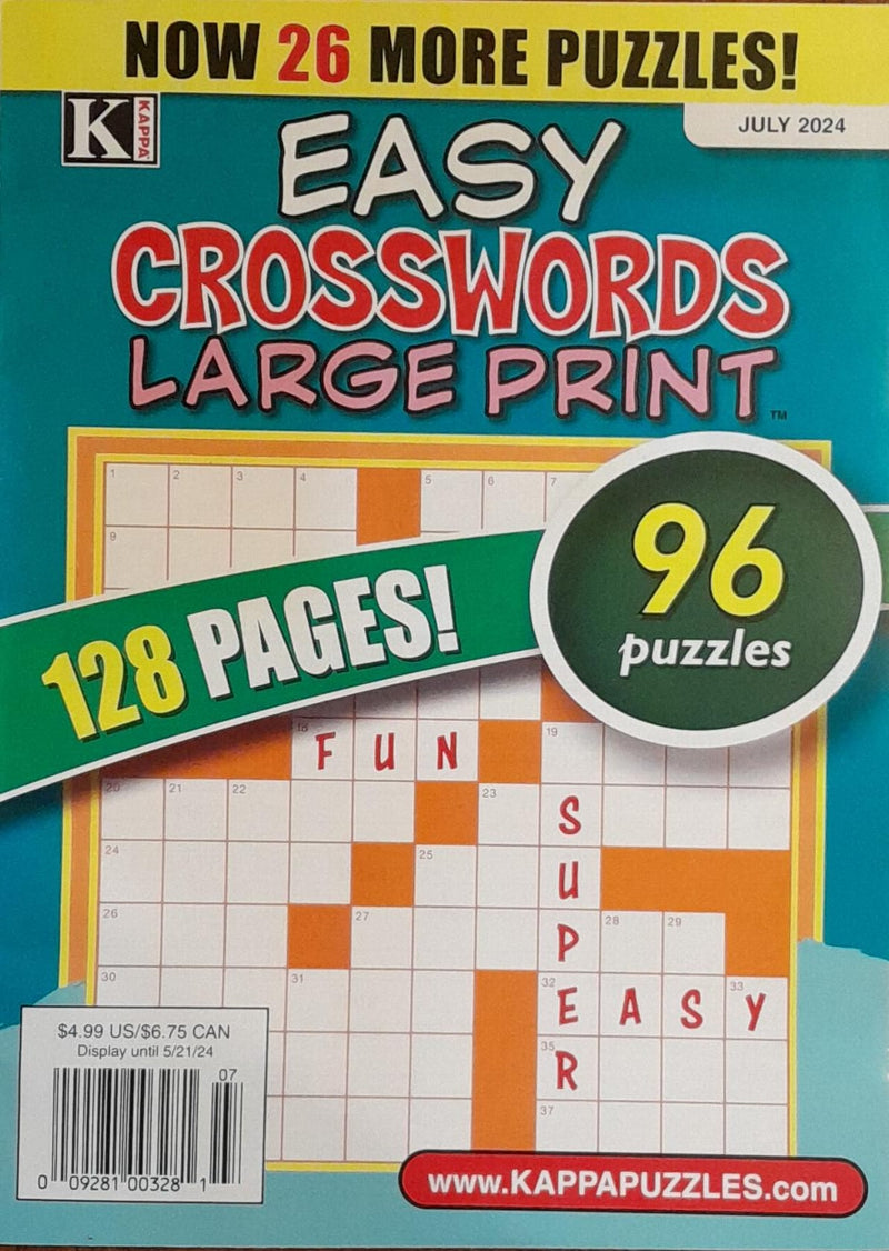 Easy Crosswords Large Print Magazine