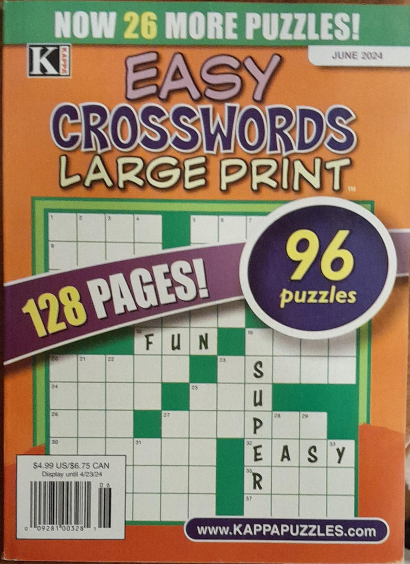 Easy Crosswords Large Print Magazine