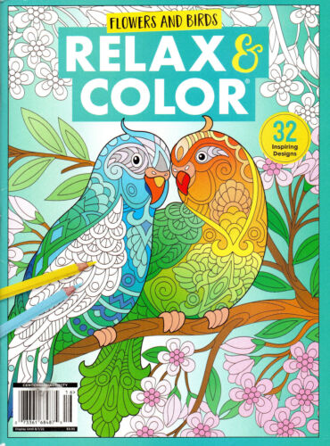 Flowers & Birds Relax & Color Magazine