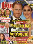 Frau Aktuell Magazine (Germany) cover featuring Prince Harry and Meghan Markle with German headlines and royal news stories for magazine readers