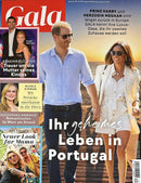 Gala Magazine cover featuring a couple walking along a sunny Portuguese beach with celebrity features and headlines about their private life