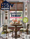 Hgtv Magazine cover featuring a colorful dining room makeover with floral centerpiece vintage chairs and the headline the makeover issue start planning yours now Magazines