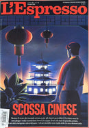 L'Espresso Magazine ( LEspresso ) cover featuring an illuminated pagoda lanterns and a figure in a Japanese night scene with a bold red headline