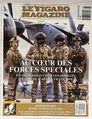 Le Figaro Magazine cover featuring four special forces soldiers standing before a military aircraft with a feature on elite military units and field operations