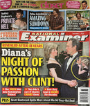 National Examiner Weekly Magazine cover featuring Diana and Clint Eastwood in a romantic feature with celebrity stories puzzles and entertainment headlines