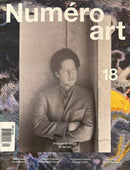Numero Art Magazine cover featuring a monochrome portrait of artist Michael Armitage with colorful abstract artwork and issue 18 typography