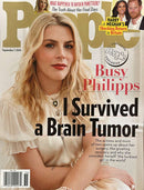 People Weekly Magazine cover featuring Busy Philipps and headlines about her recovery after a brain tumor with Harry and Meghan news at the top