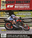 Roadracing World & Motorcycle Technology Magazine 2026 Trackday Directory cover featuring sport motorcycles on a racetrack and track riding features