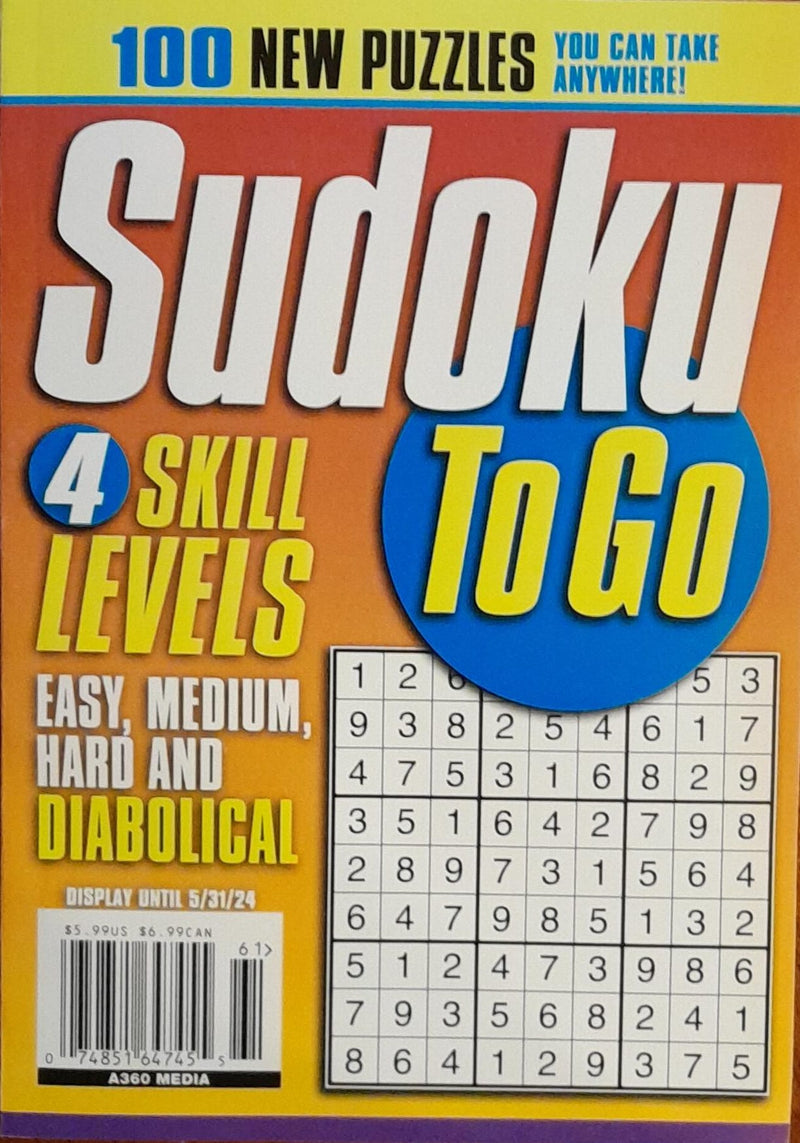 Sudoku To Go Magazine
