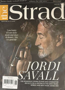 The Strad Magazine cover featuring Jordi Savall holding a string instrument with a feature headline about his life in music and work as a conductor