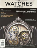 The Watches Magazine cover featuring a detailed Ferdinand Berthoud chronometer watch with visible mechanical movement and Swiss horology headlines