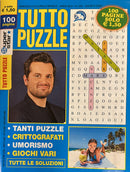 Tutto Puzzle Magazine cover featuring a smiling man beside a colorful word search puzzle with a beach photo and bold puzzle headlines