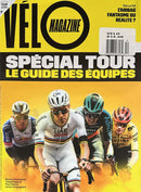 Velo Magazine cover featuring four professional cyclists riding together in a Tour de France special issue with a bold yellow and black design