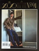 Zoo Magazine cover featuring a young man in a bedroom beside a wardrobe with Forbidden Colours headline and elegant fashion photography for Magazines