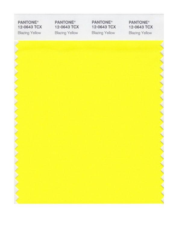 Pantone Smart 12-0643 TCX Color Swatch Card | Blazing Yellow