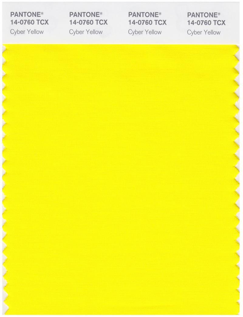 Spectra Yellow Pantone Smart 14-0760 TCX Color Swatch Card | Cyber Yellow | Magazine ...