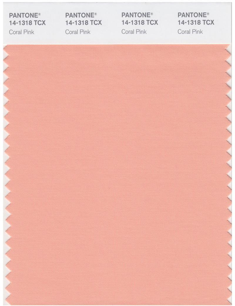 Pantone Smart 14-1318 TCX Color Swatch Card | Coral Pink
