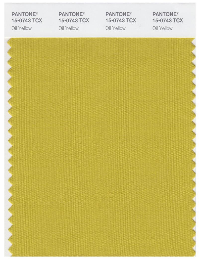 PANTONE 色見本 FASHION,,INTERIORS Pantone Smart 15-0743 TCX Color Swatch Card | Oil Yellow