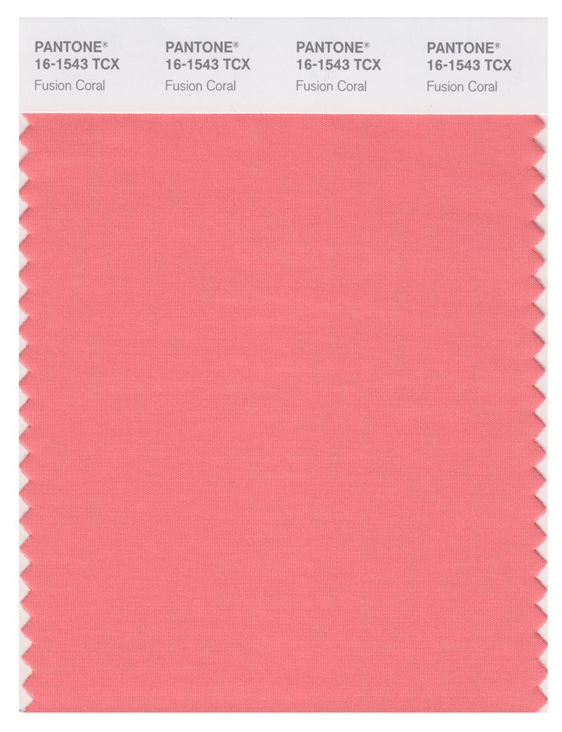 Pantone Smart 16-1543 TCX Color Swatch Card | Fusion Coral