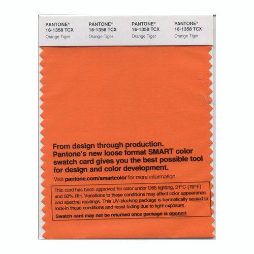 Pantone Smart 16-1358 TCX Color Swatch Card | Orange Tiger