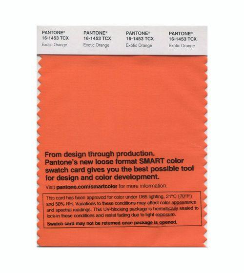 Pantone Smart 16-1453 TCX Color Swatch Card | Exotic Orange