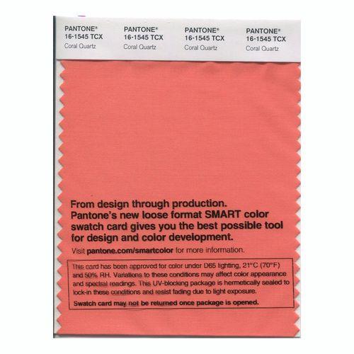 Pantone Smart 16-1545 TCX Color Swatch Card | Coral Quartz