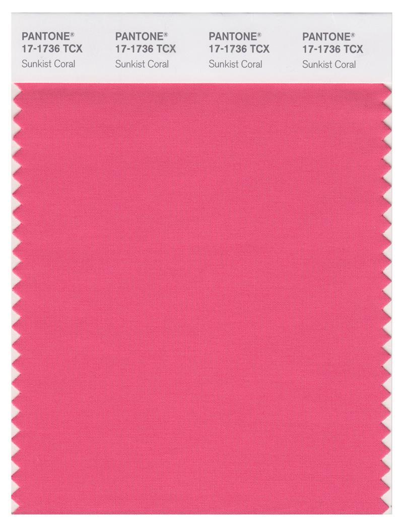 Pantone Smart 17-1736 TCX Color Swatch Card | Sunkist Coral