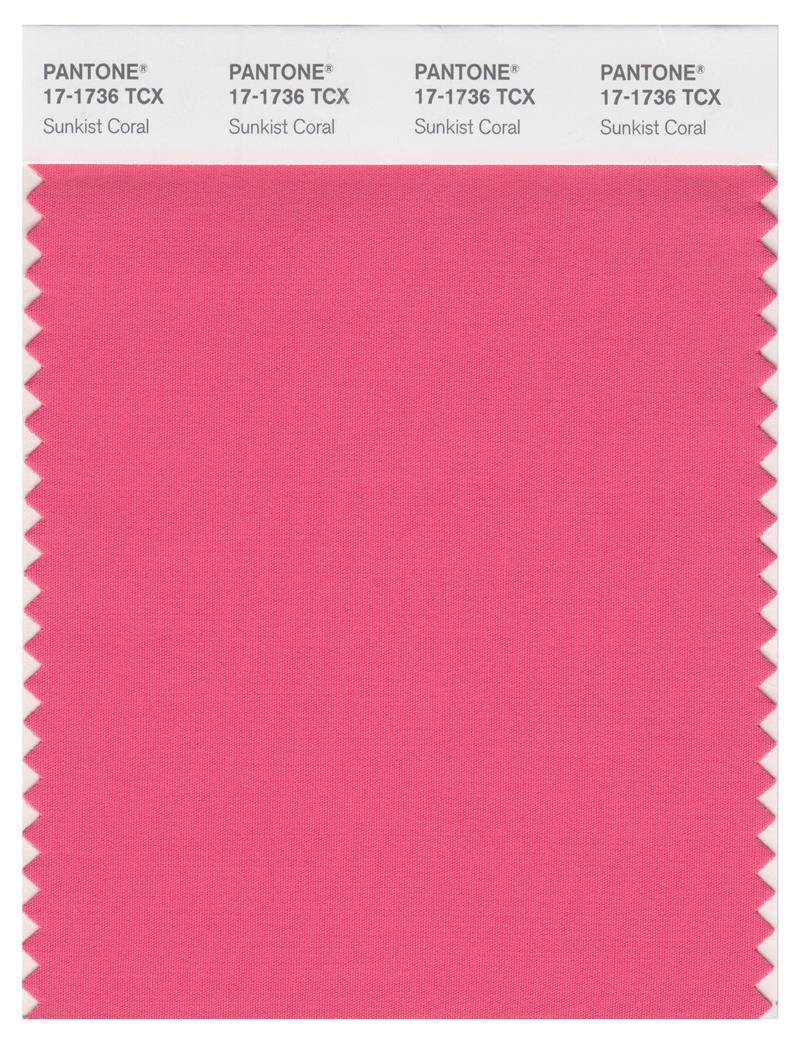 Pantone Smart 17-1736 TCX Color Swatch Card | Sunkist Coral