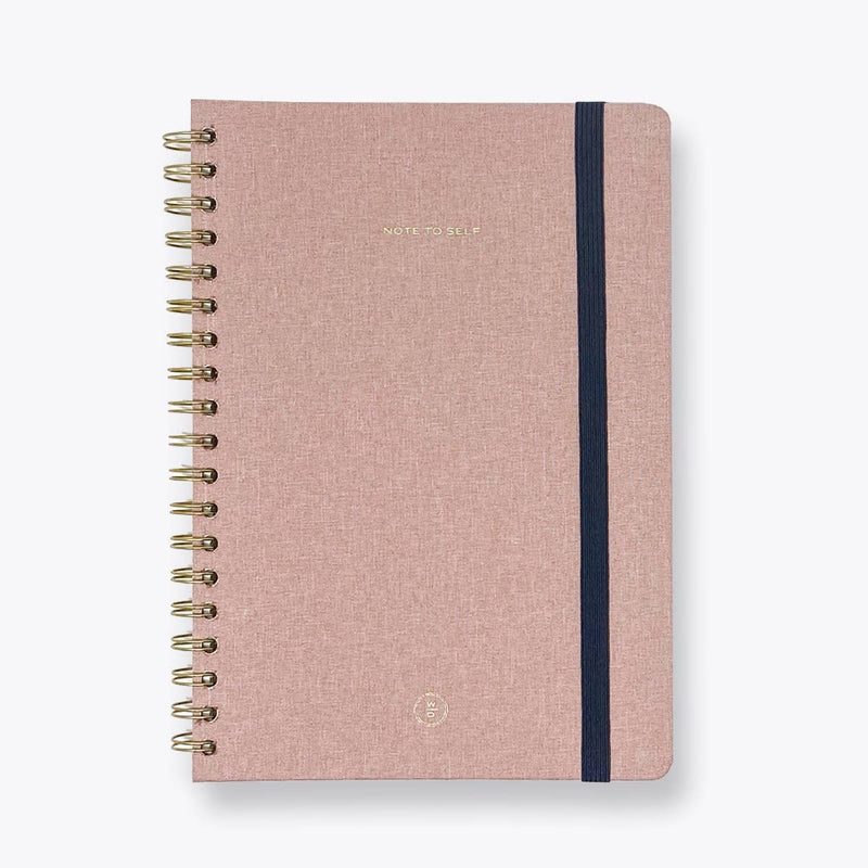 Pink Linen Spiral Note To Self Journal