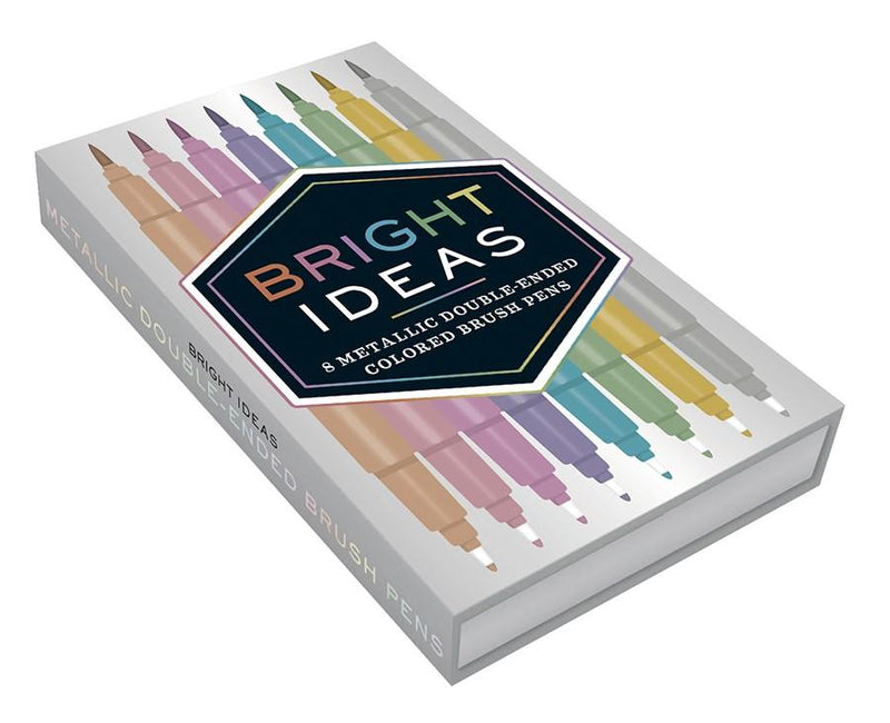 Bright Ideas: 8 Metallic Double-Ended Colored Brush Pens 